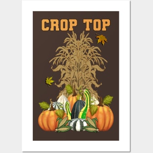 Funny Word Pun Crop Top Harvest Fall Posters and Art